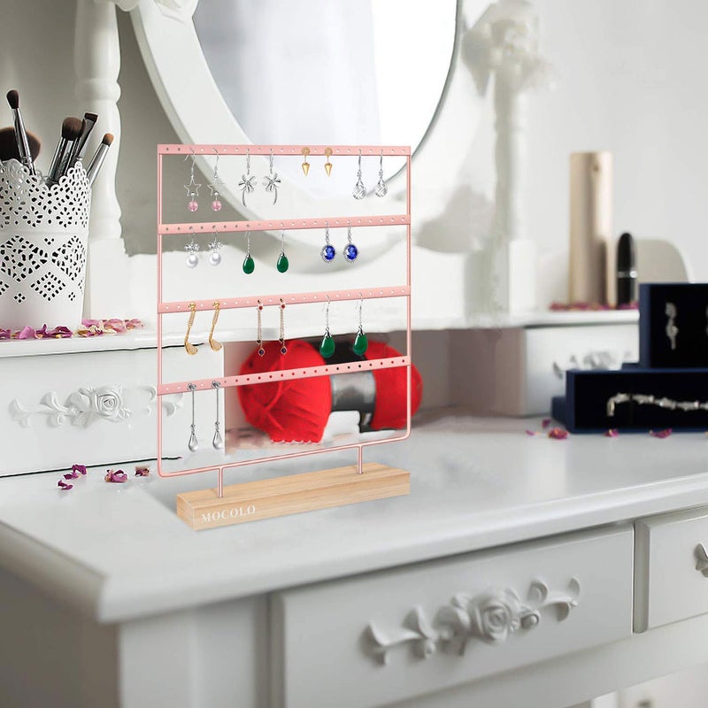 Mocolo Earring Holder Stand, Earring Organizer Display Holder Stand for Hanging Earrings(88 Holes & 4 Layers) - Image 5